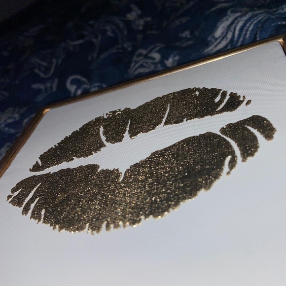 Golden Lips Canvas Wall Art - Picture 3 of 4
